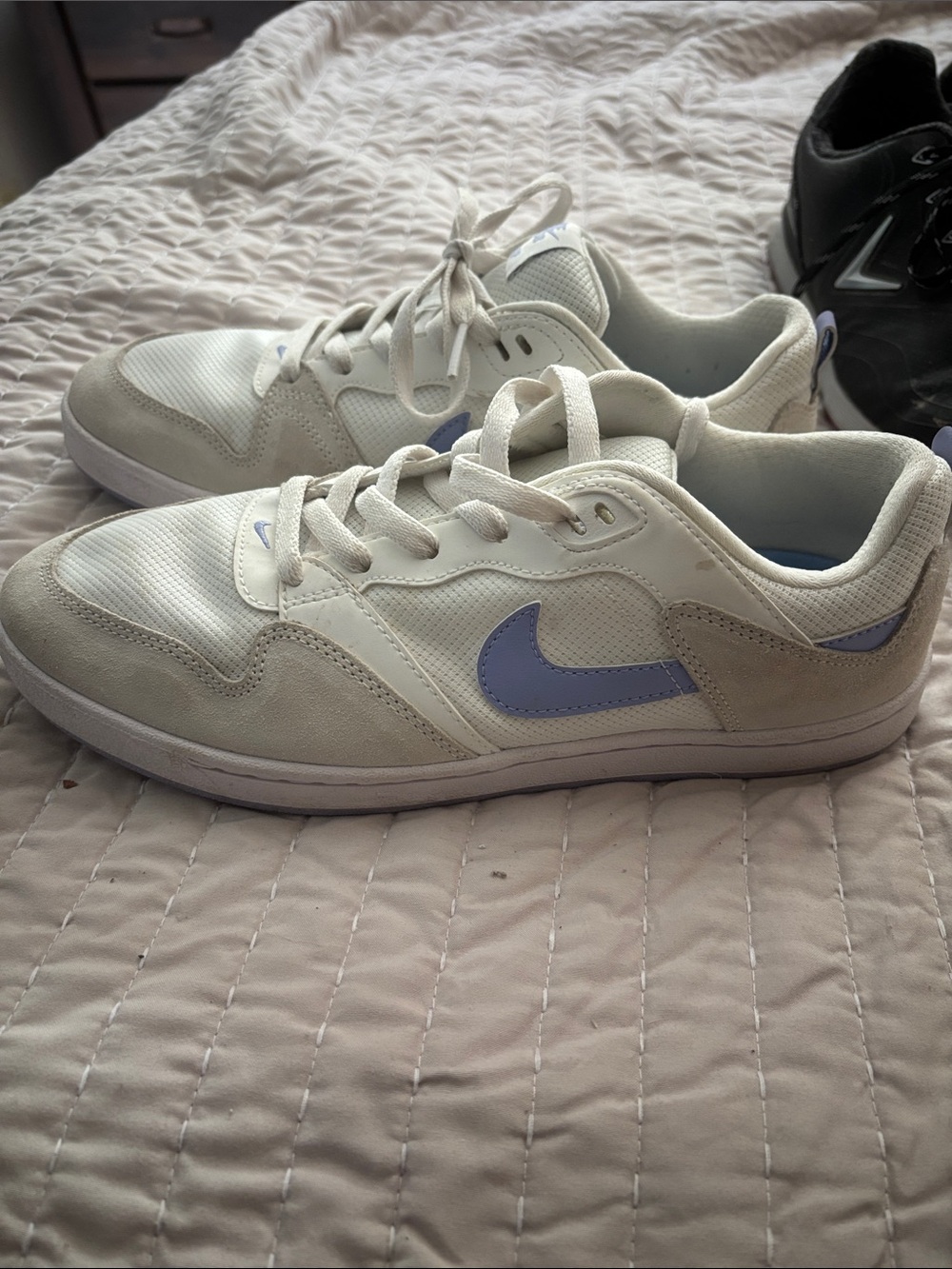 Nike Casual Low-Top Sneakers in White and Light purple